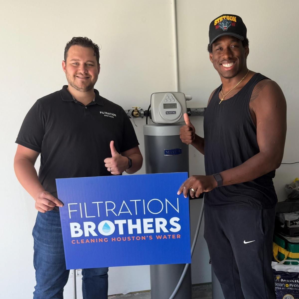 Whole-home water filtration system installed at customer's Katy, TX home